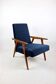 Vintage loft armchair 1970s navy blue velvet - 2 pieces available