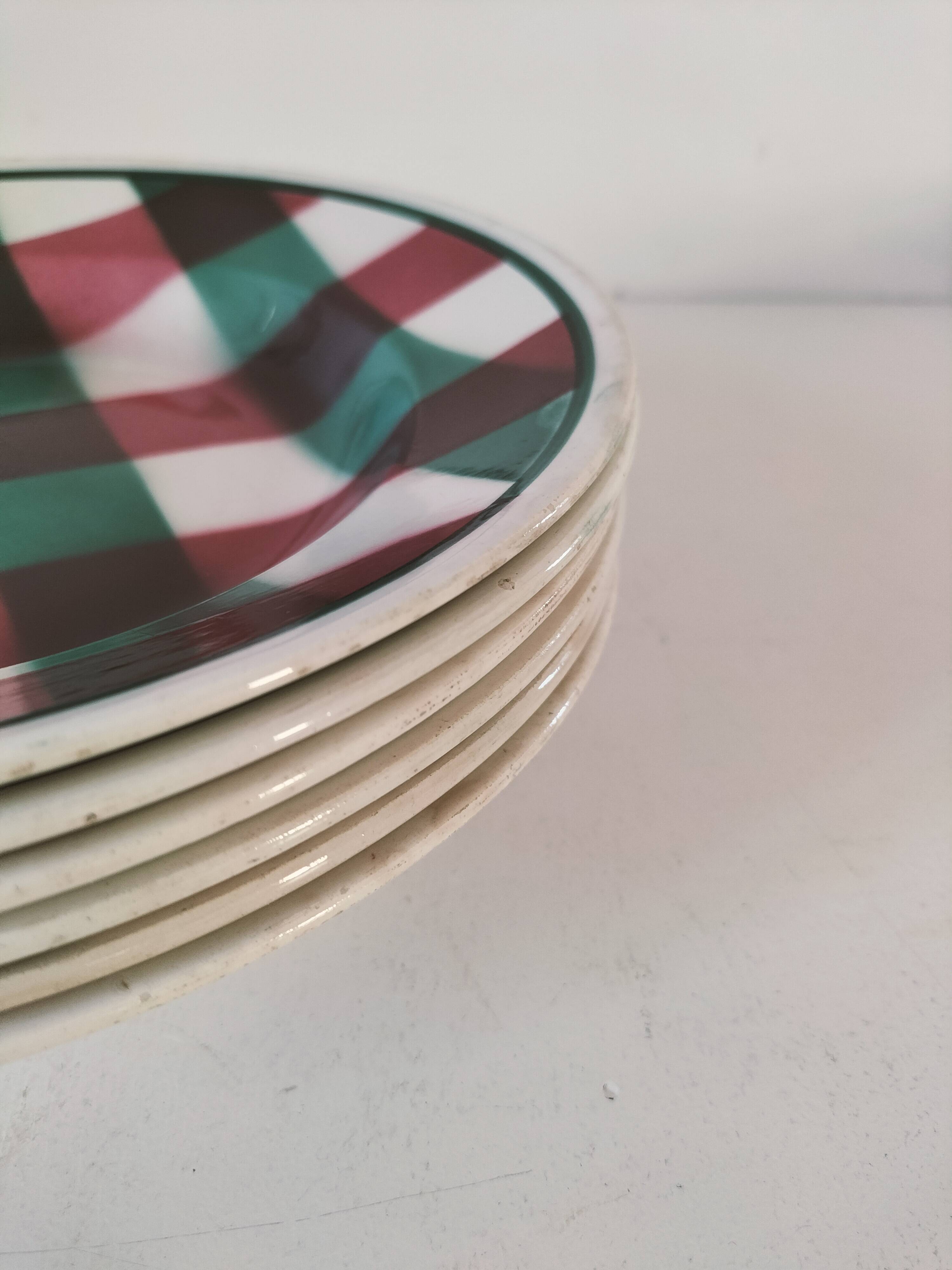 Set of 6 soup plates Faïencerie Nouvelle Givors from the 50s