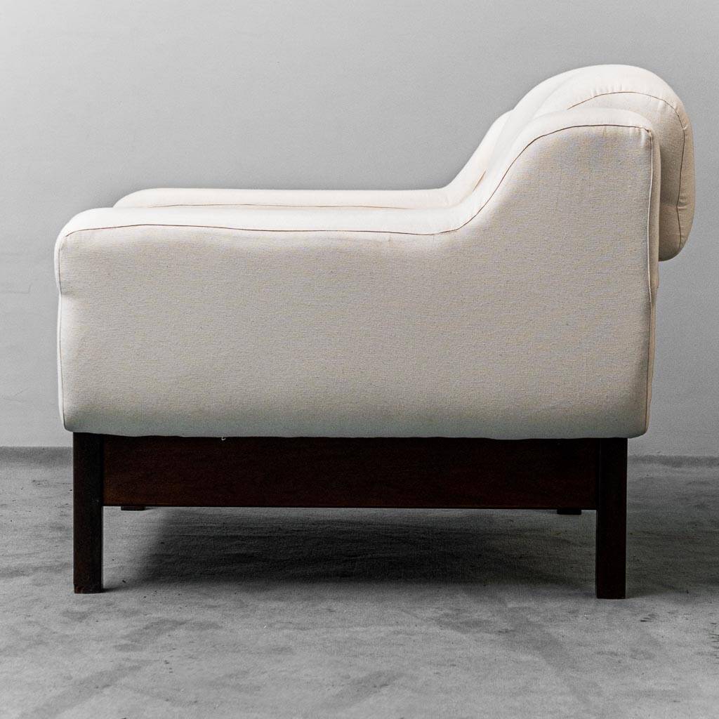 Coppia di poltrone cotone bianco saporiti anni ’70 vintage modernariato