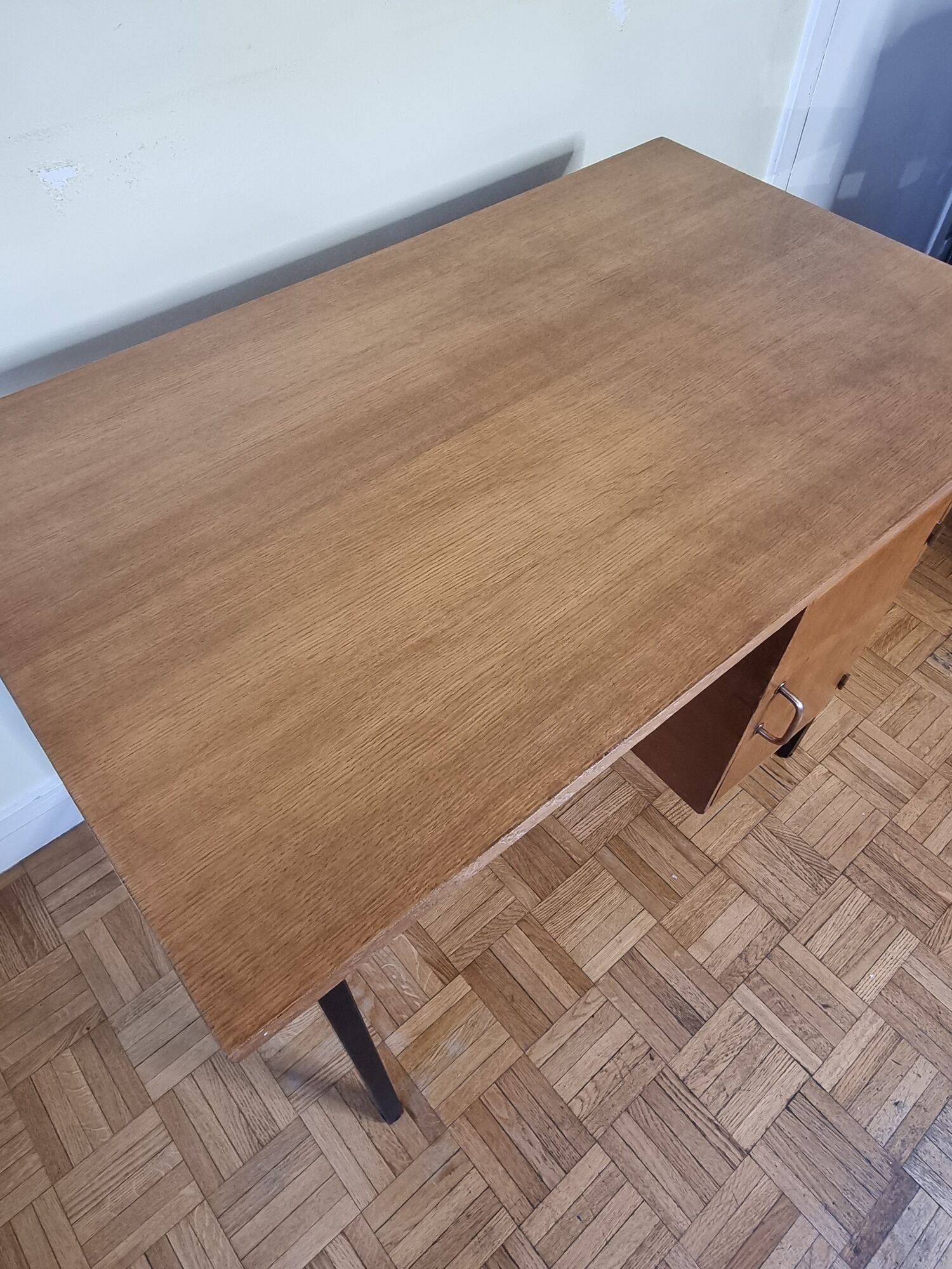 Vintage desk in metal and wood, 50s-60s
