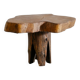 Vintage Small French Free Form Sculptural Side Wooden Sofa Table, 1960s