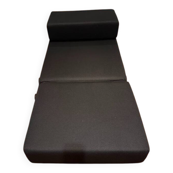 Chauffeuse convertible Trix tissu noir / Lit d'appoint Kartell
