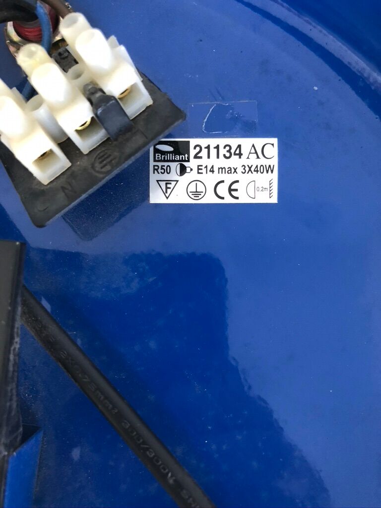 Metal ceiling lamp 3 spots from the 80s