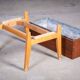 Teak and Beech Planter with Zinc Coating, Denmark, 1950s