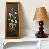 Vintage mountain edelweiss flower herbarium frame