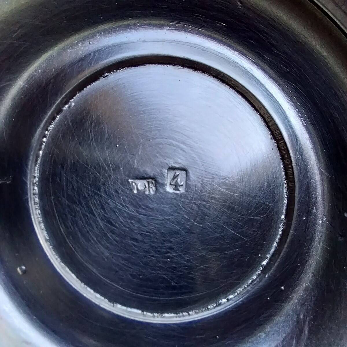 Antique silver metal egg cup