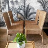 4 vintage rattan chairs