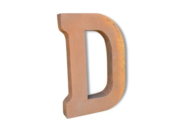 Industrial iron "d" letter