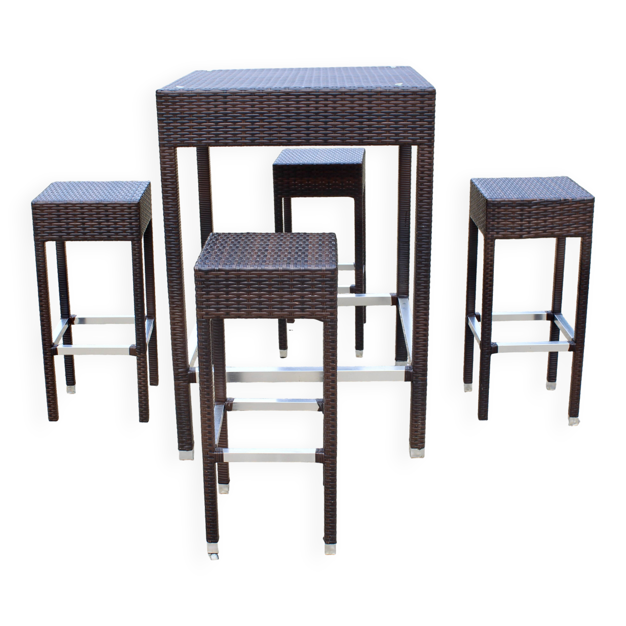 Garden furniture a standing table and 4 stools