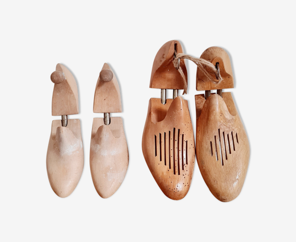 Lot of old wooden shoe trees