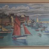 Tableau acrylique sur toile bateaux