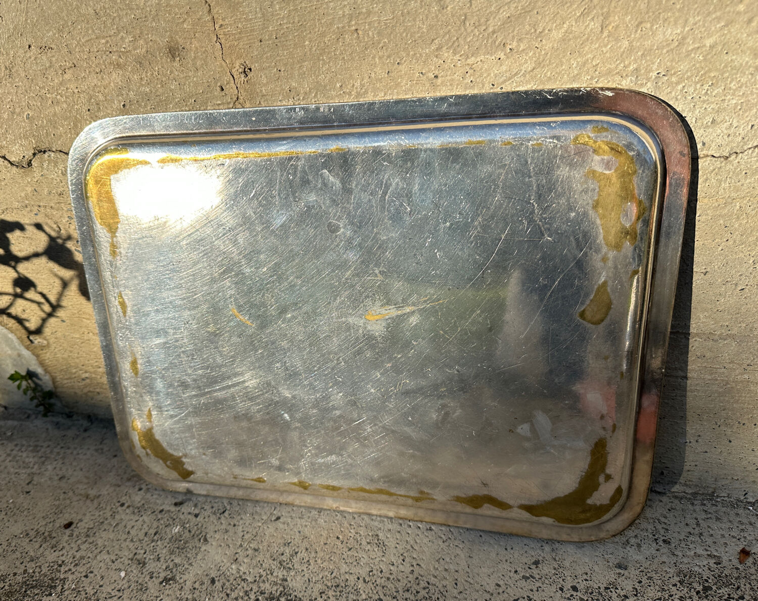 Antique silver serving dish