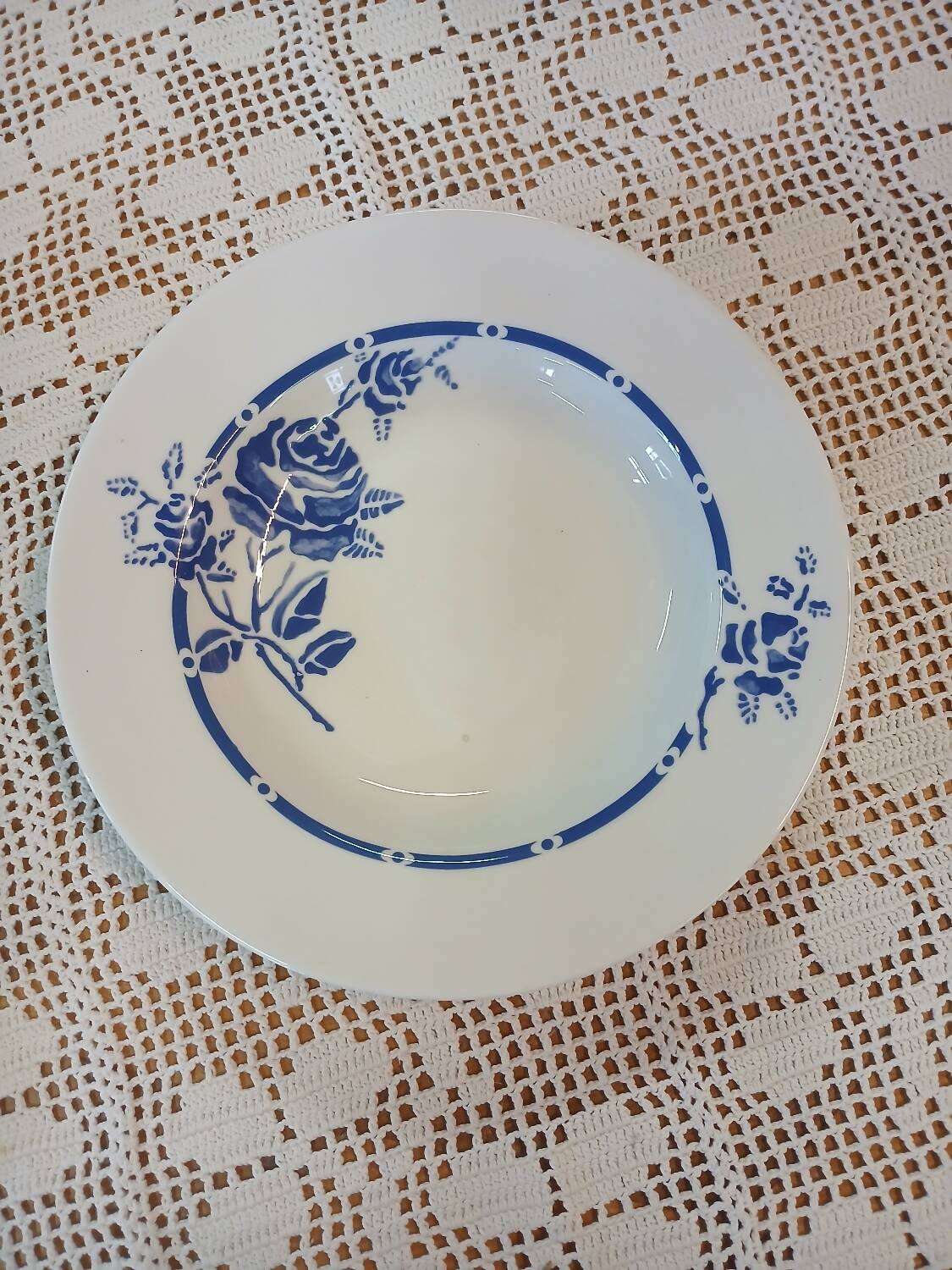 6 mismatched antique soup plates