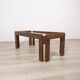 Vintage 70's table in wood and glass design Afra e Tobia Scarpa
