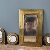 Set of 4 vintage brass mirrors