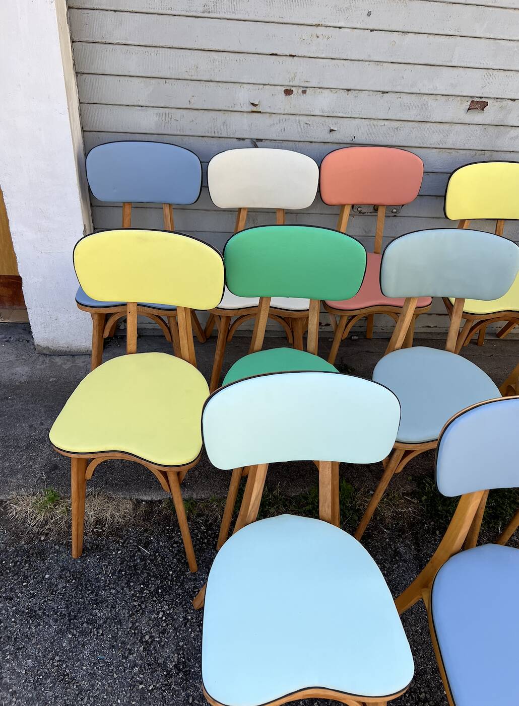 (lot) 14 Heart Compass Multicoloured Chairs