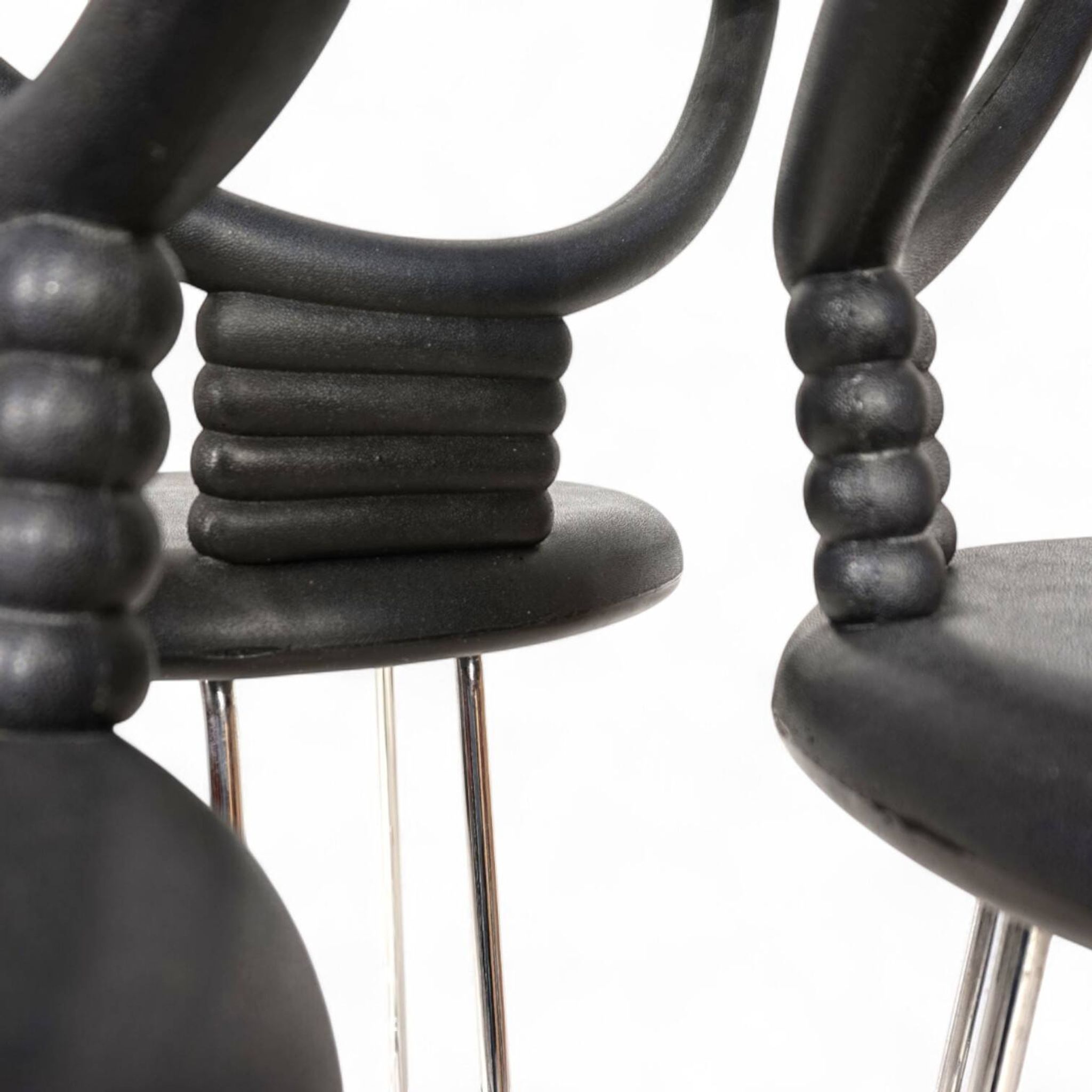 Fasem Italia 3-piece set of postmodern bar stools by Nobu Tanigawa, 1990