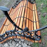Banc de jardin ancien avec pieds en fonte vintage xxeme