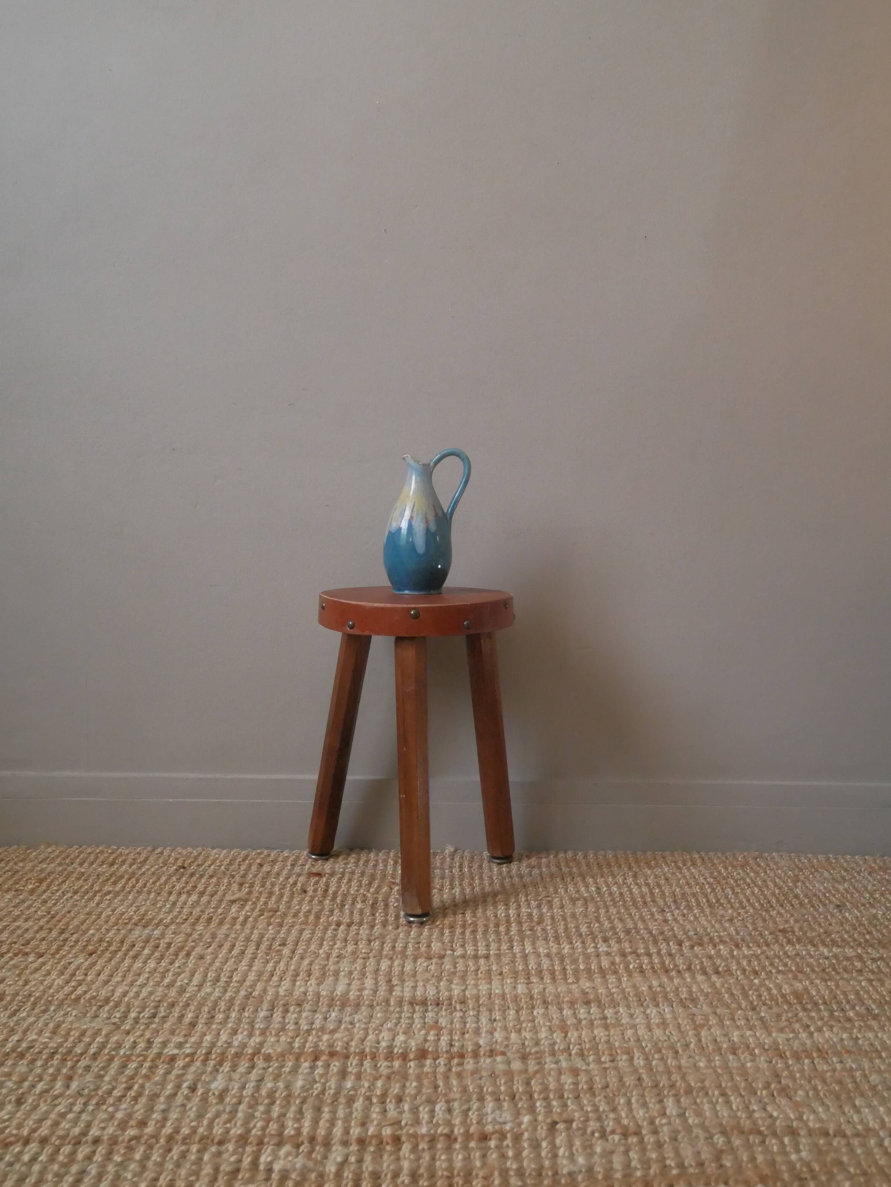 Vase with handle in enameled ceramic artisanal production country decoration slow handmade pottery