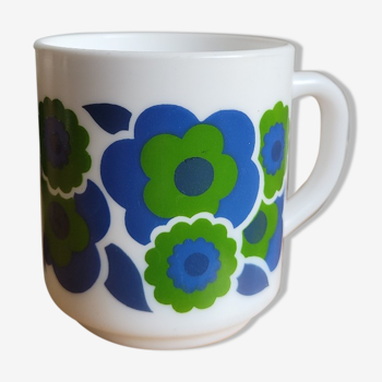 Mug opaline Lotus vert et bleu