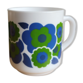 Mug opaline Lotus green and blue