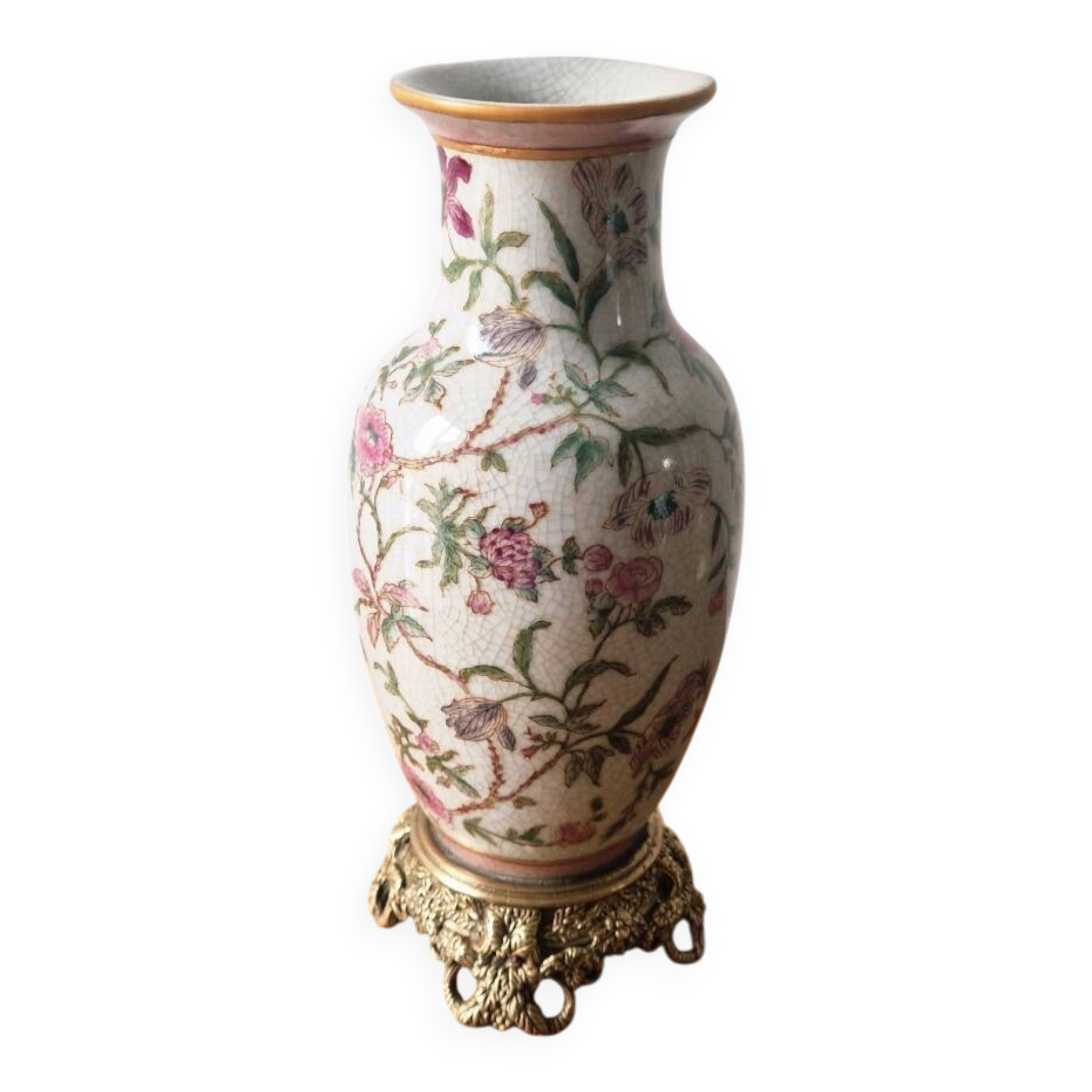 Porcelain and bronze vase
