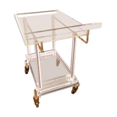 Desserte bar rolling brass Plexiglas