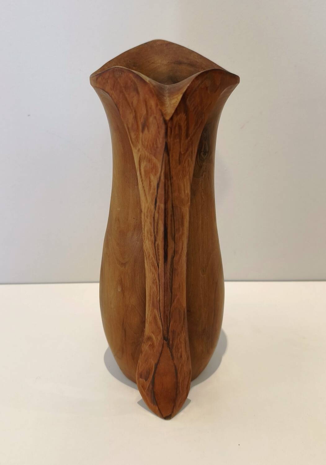 Vintage olive wood carafe pitcher