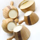 Coffee service in earthenware imitation olive wood by Grandjean Jourdan in Vallauris