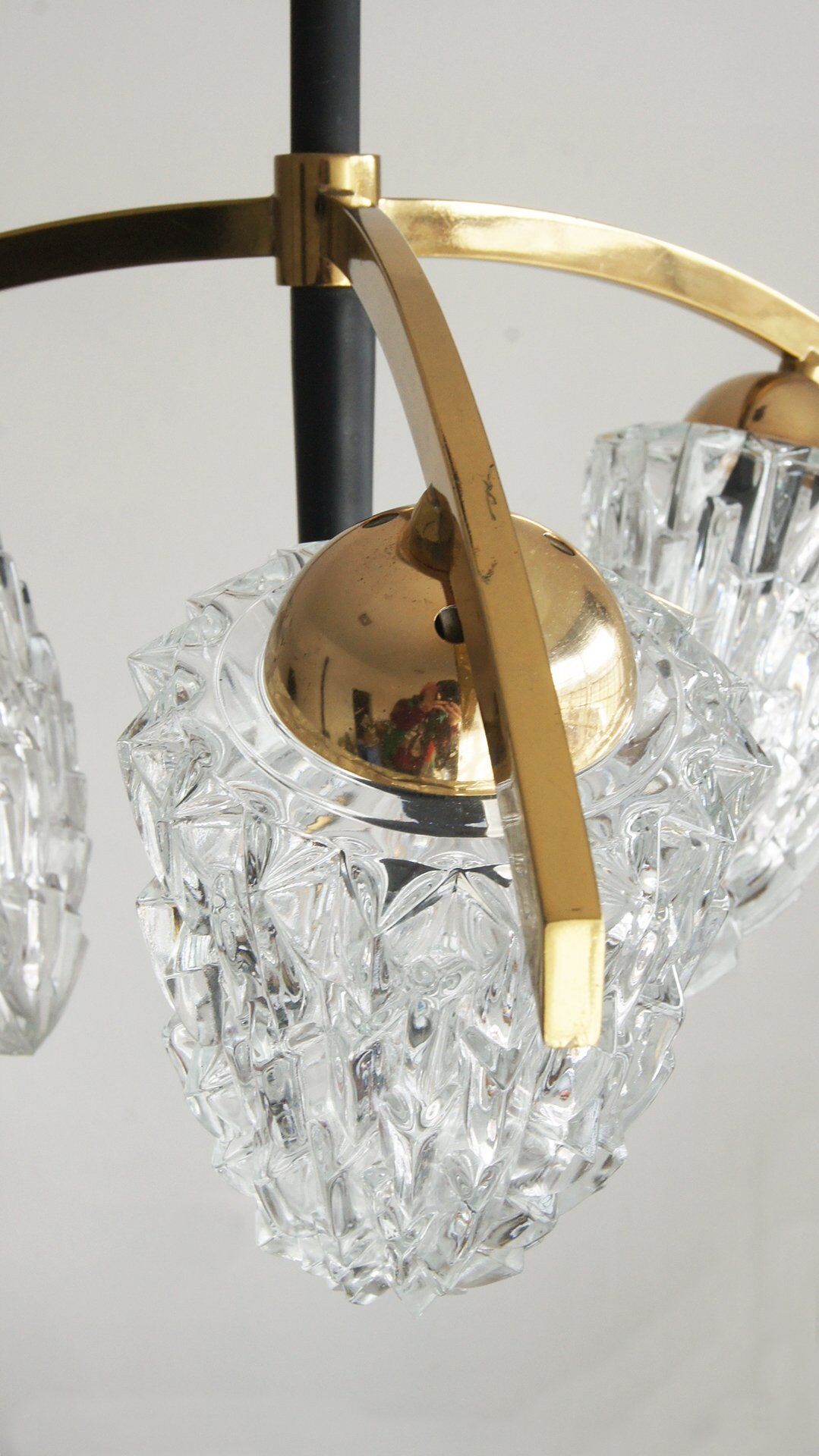 Suspension Spoutnik en laiton, années 1950