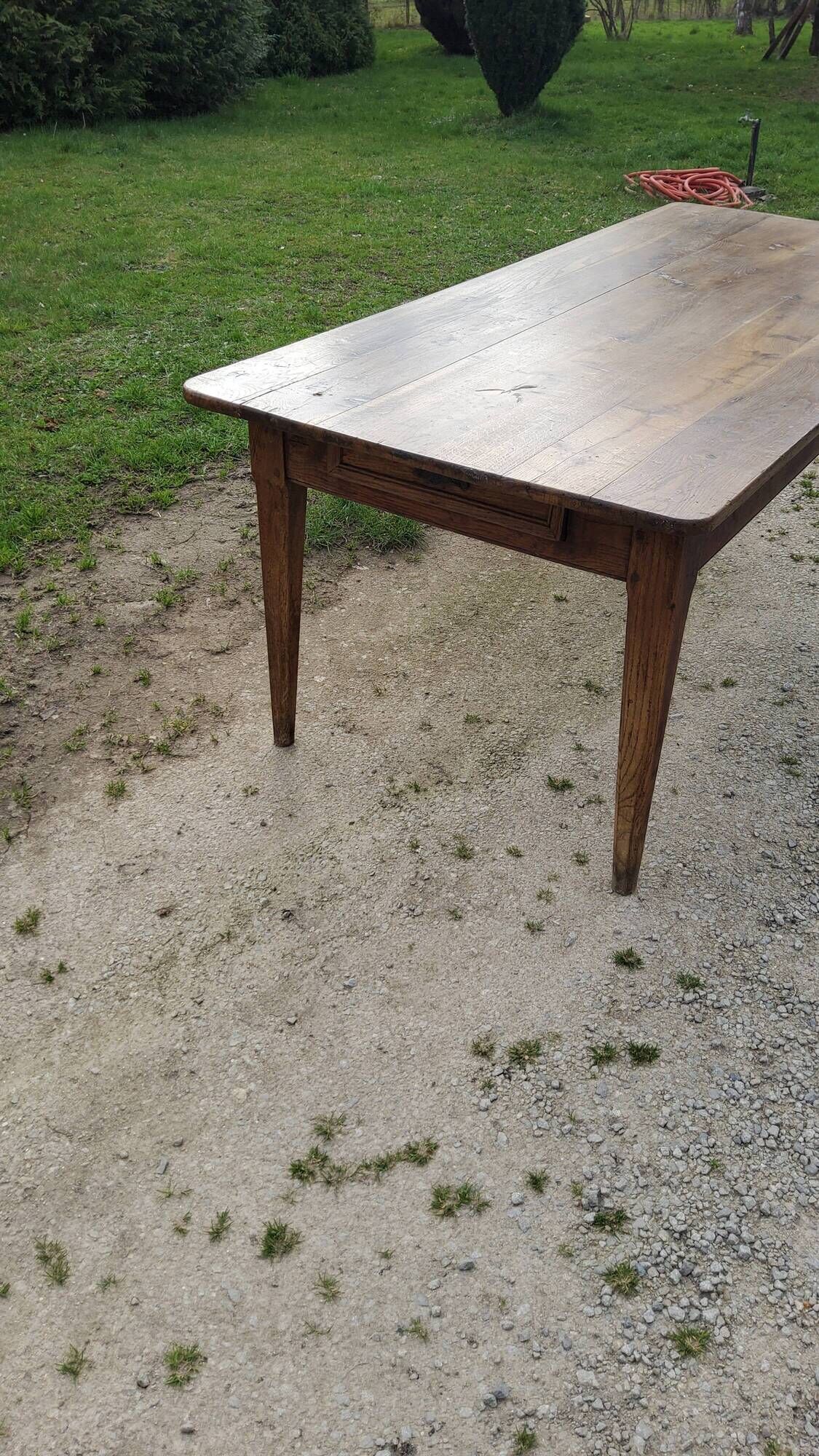 Farmhouse table NINETEENTH CENTURY OAK 200cm feet spindles 3 drawers belt