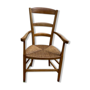 Fauteuil ancien vendéen en merisier