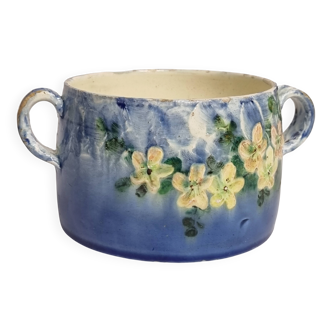 Petite jardinière en barbotine émaillée signée Jérôme Massier XIXe 10,5 cm