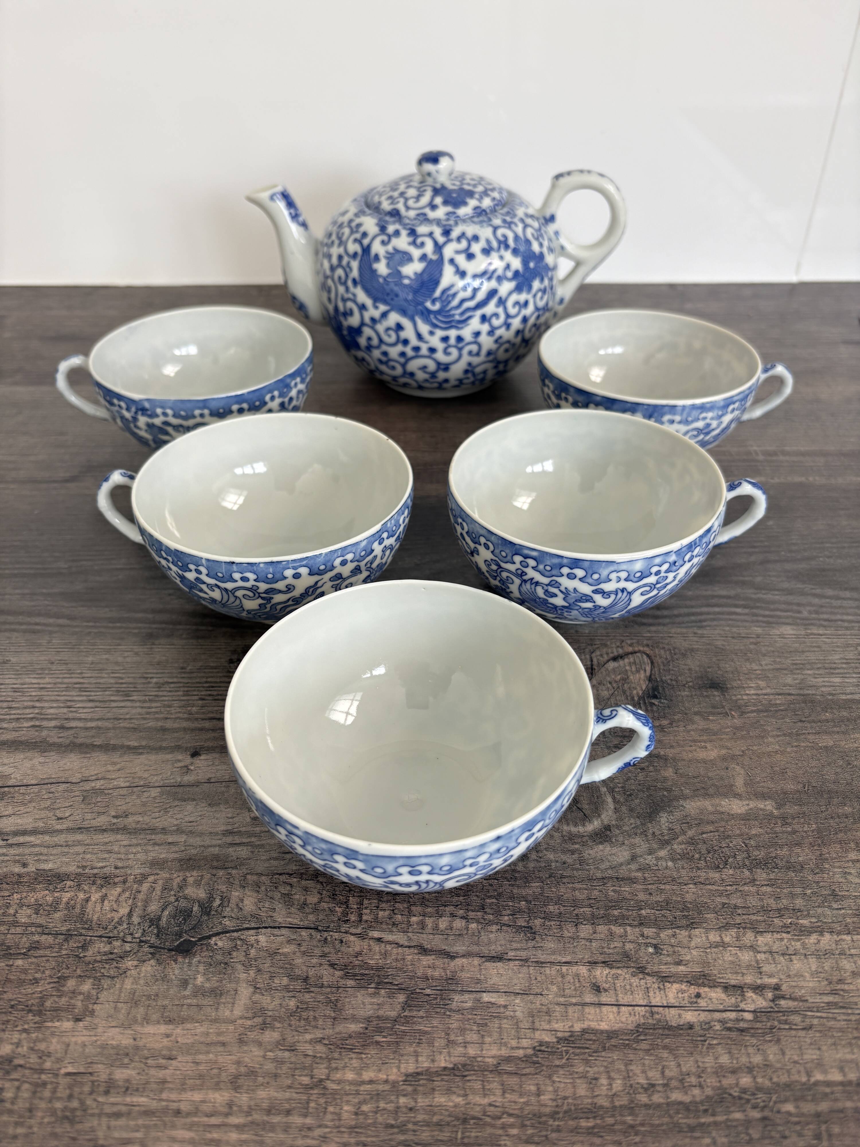 Ancient Japanese tea service Phoenix Decor – Early 20th century
