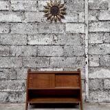 Oak shelf 1950 French modernist
