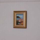 Original French oil on canvas – “Saint‑Paul‑de‑Vence” by Guinet C – vintage & framed – 28 × 23 cm