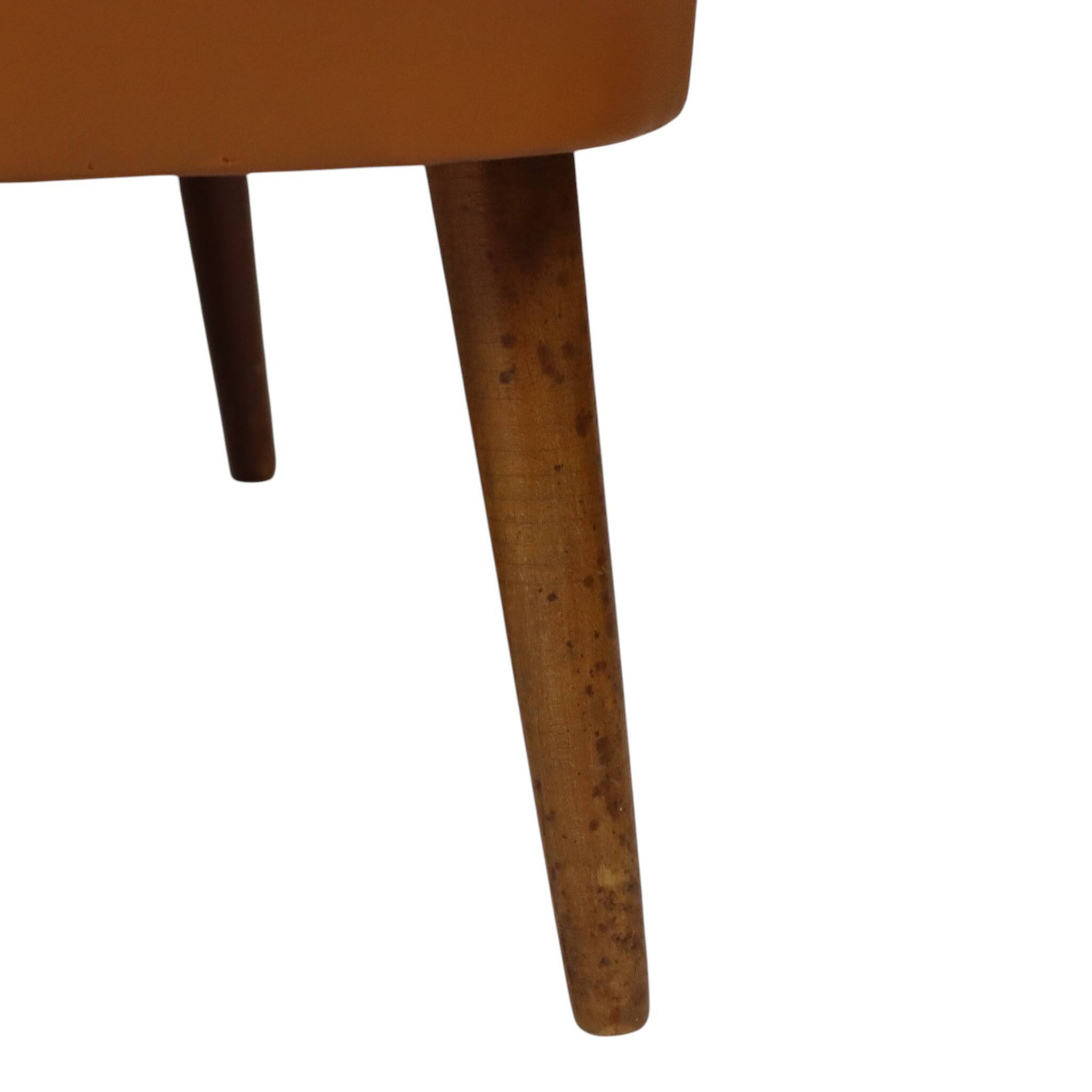 Pair of Vintage Expo 58 Cocktail Chairs, Cognac Faux Leather, Sixties