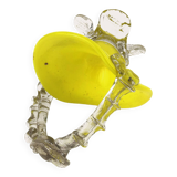 Lemon curd glass bowl and translucent irregular floral ornaments