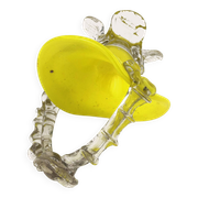 Lemon curd glass bowl and translucent irregular floral ornaments
