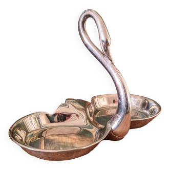 Silver-plated swan bowl