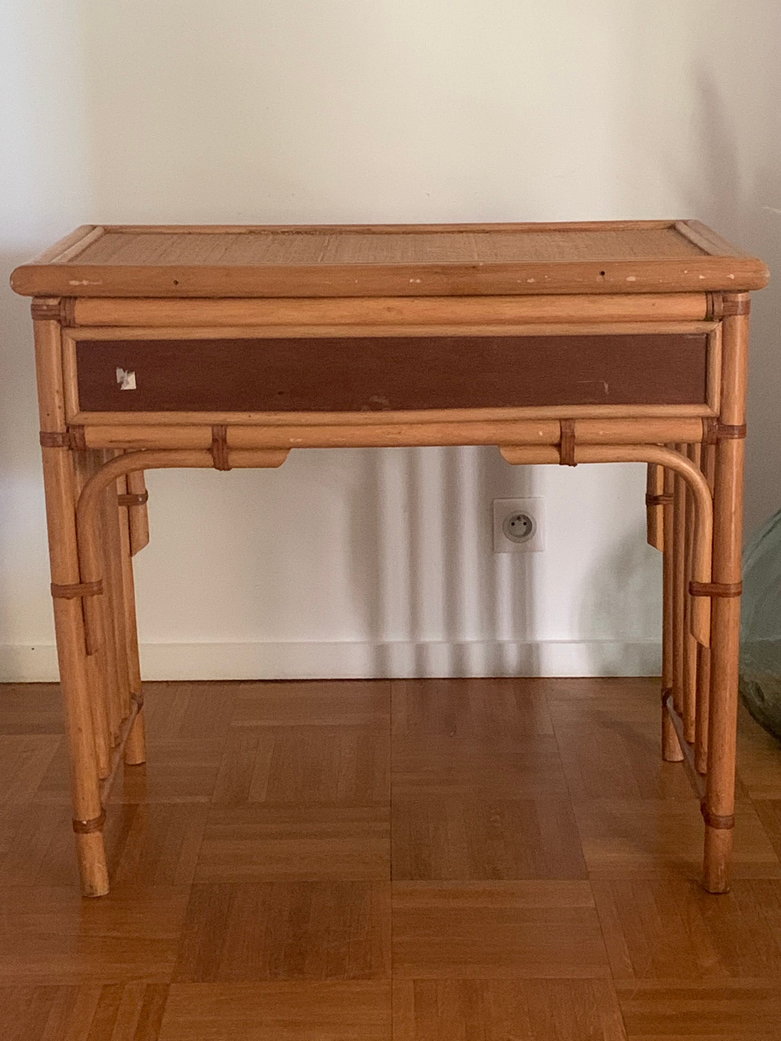 Vintage rattan dressing table