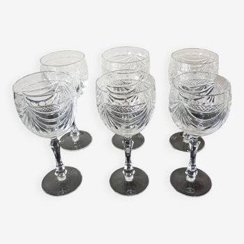 6 verres a pied en cristal