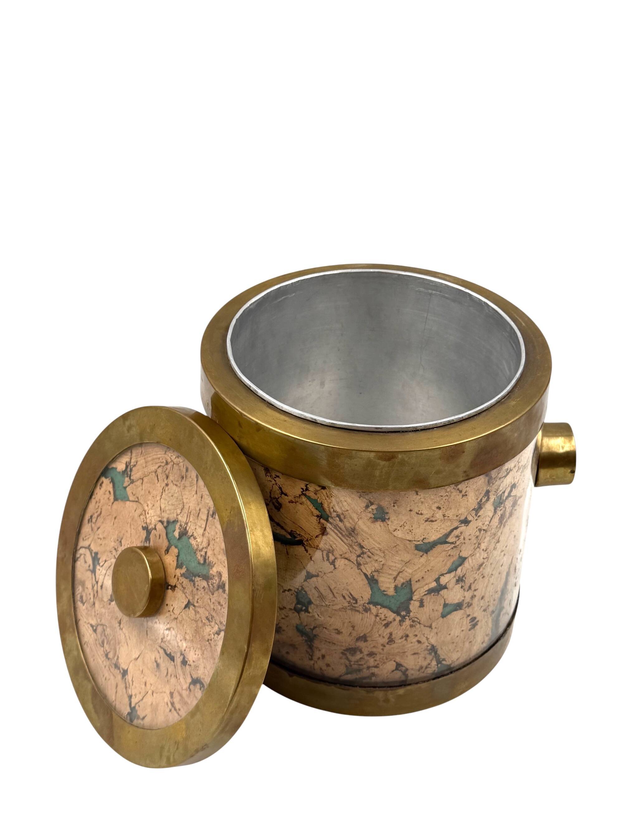 Hollywood regency golden Ice Bucket, France ca. 1970s