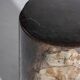 Side table in black petrified wood h:28,5cm d:17cm