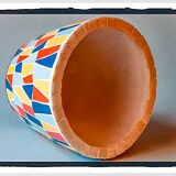 Ceramic vase decorated with modernist mosaic in trencadís style (Gaudí. Barcelona).