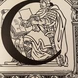 Lithograph engraving letter C of 1928