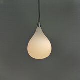 Drop-shaped hanging lamp in white opal glass, by danish El-Light, 1990s