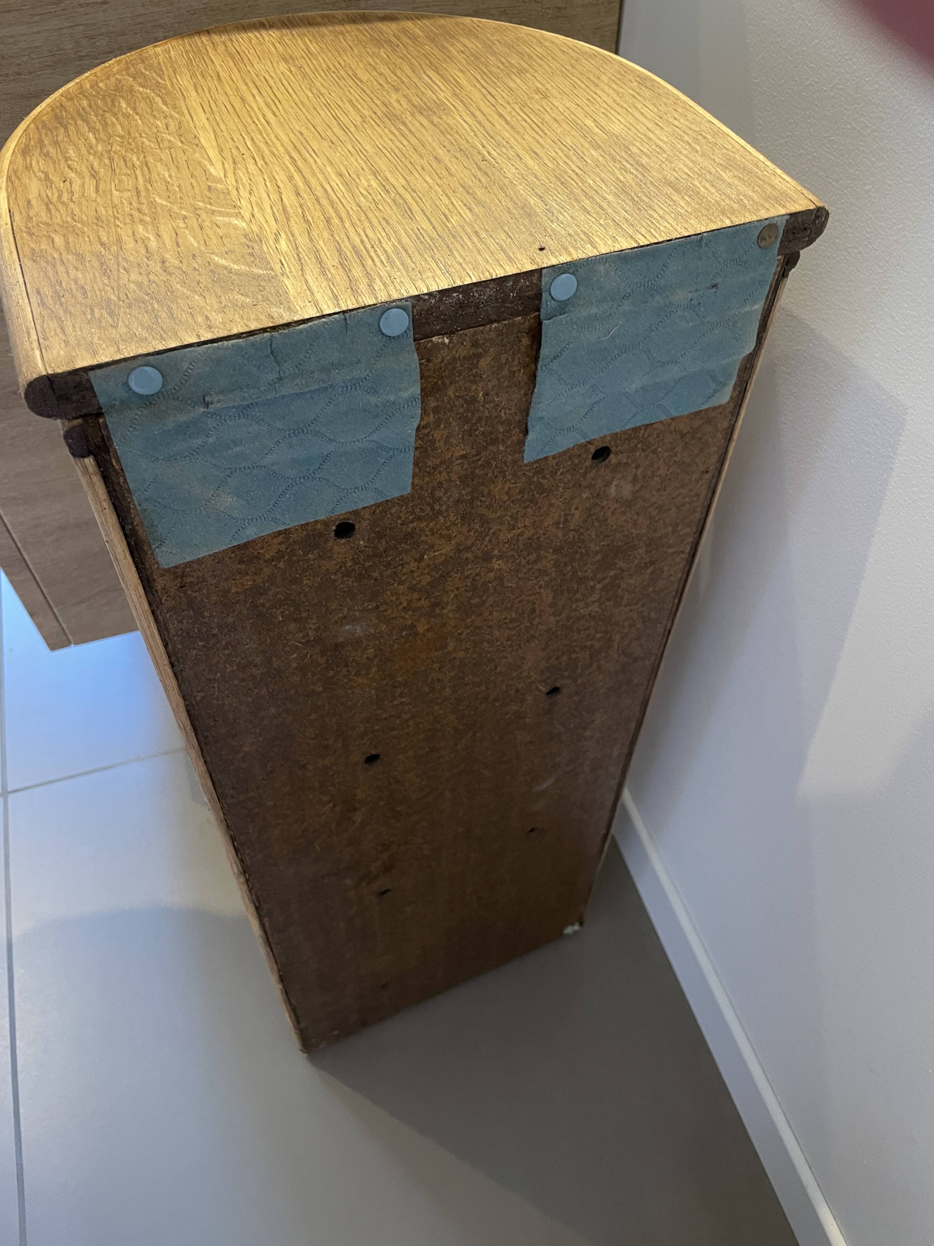 Wooden and cane storage basket with lid