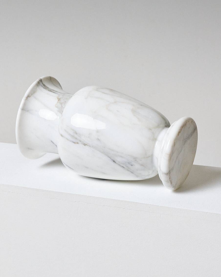 White carrara marble vase, 1970s