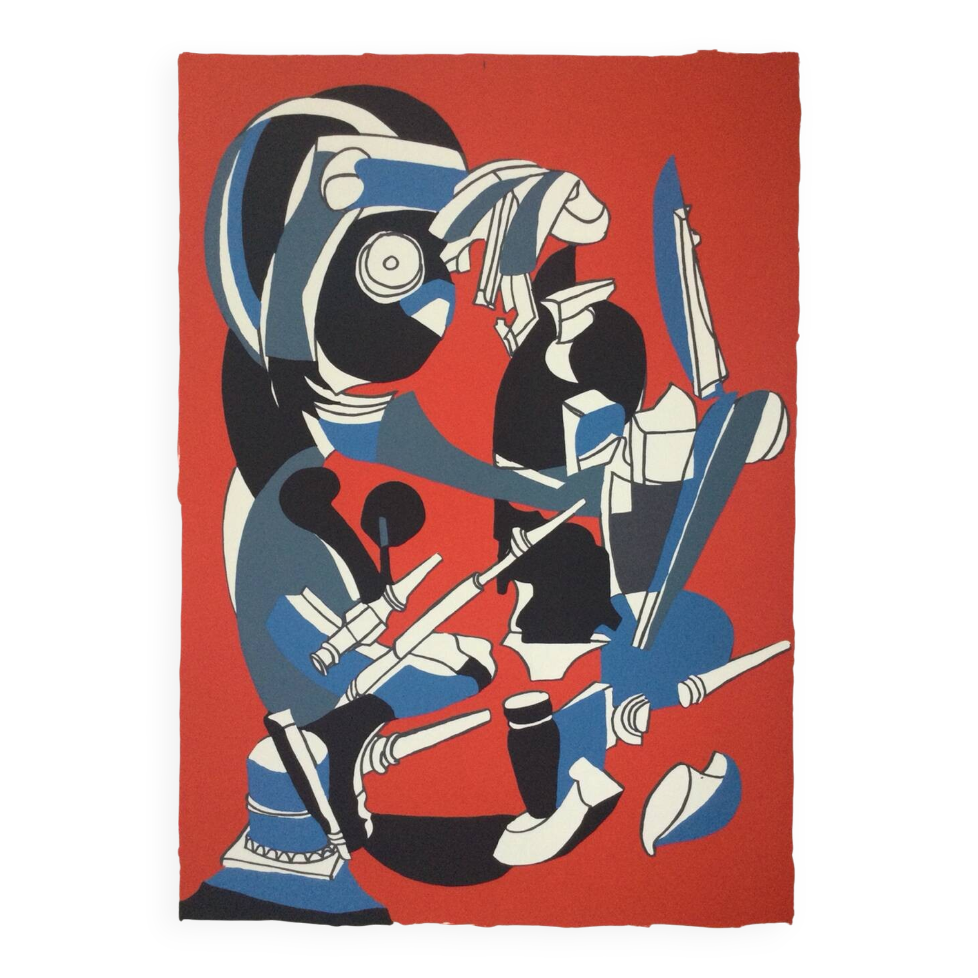 Surrealist composition. Lithograph by Vic GENTILS 1919-1997.